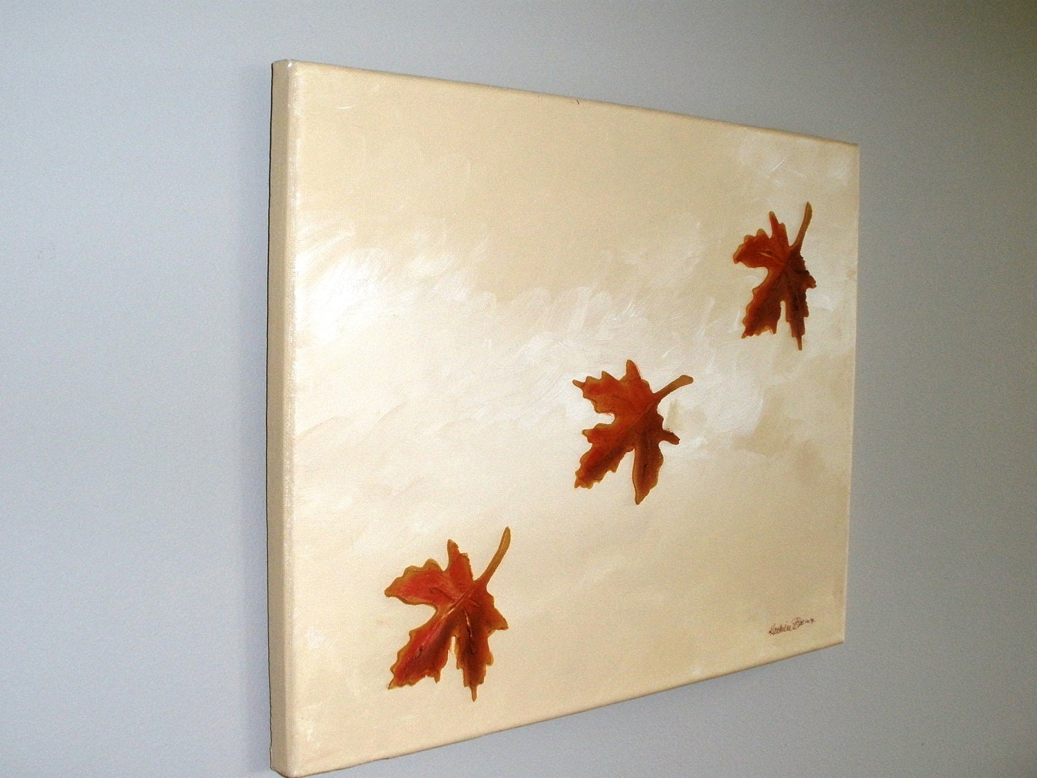 Canadian Maple Leaves - Original Acrylic Painting 11 X 14 - LeeArt