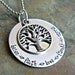 Handstamped Tree of Life Family Name Necklace - Stainless Steel - Tree Charm - The Amelia Design