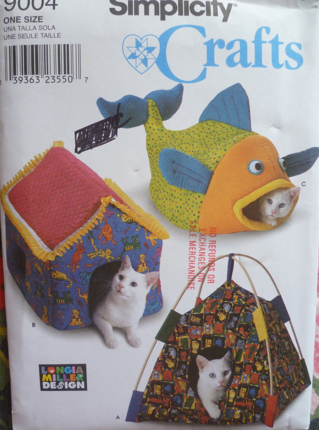 Cat Housing Pattern Fish House Tent House Sewing Pattern Simplicity 9004 UNCUT Factory Folds