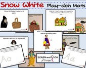 Snow White and Letter "Aa" Play-doh Art Mats for Children