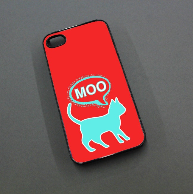 Confused Kitten Says Moo - iPhone 5 Case - Iphone 4 / 4s Case - Bold Iphone Cover