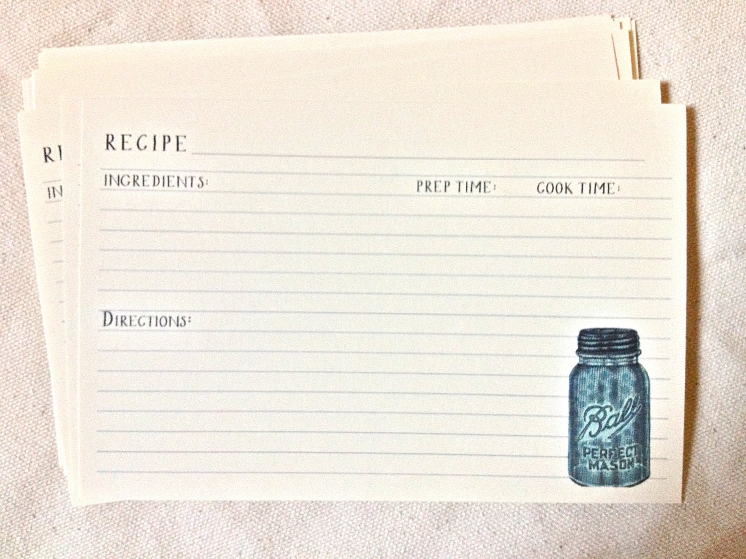 Choose your style Recipe Cards (set of 10) : Robot, Mason Jar, Old School Bicycle from anna.michelle Cards