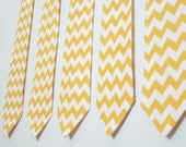 Boys Chevron Tie, Pretied, Yellow Chevron