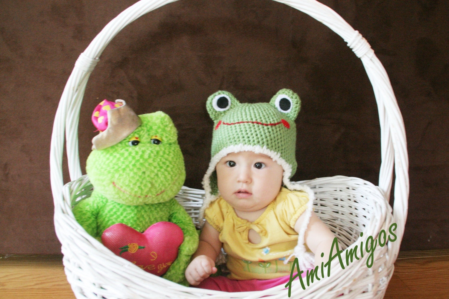 Silly Froggy Crochet Baby Hat (6 - 12 months)