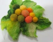 Felted brooch Autumn Leaf Eco-friendly Statement  handmade accessories