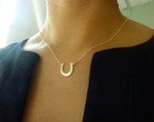 horseshoe necklace-gold horseshoe necklace-sterling silver horseshoe necklace-horseshoe charm necklace-small horseshoe necklace