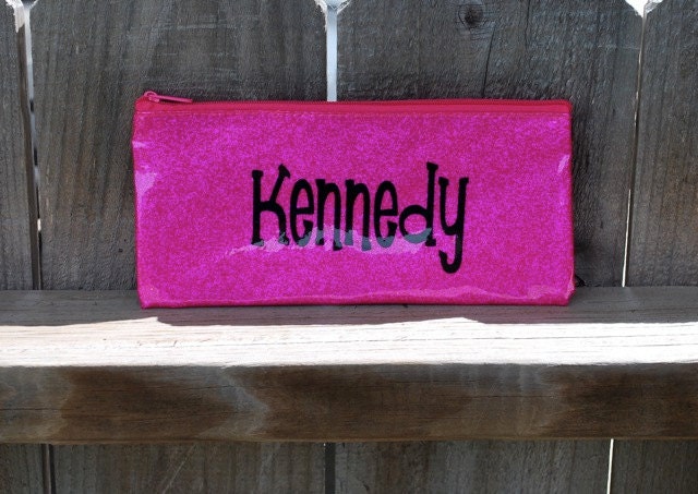 Personalized Hot Pink Glitter Bag