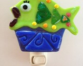 Fused Glass Fish Cake Nightlight