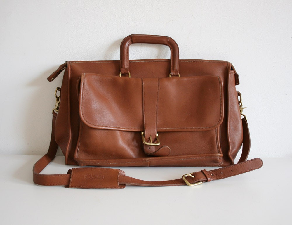 Tan Coach Messenger Bag