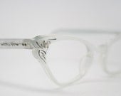 cat eye glasses Silver rhinestone vintage 1950s eyewear cateye frames