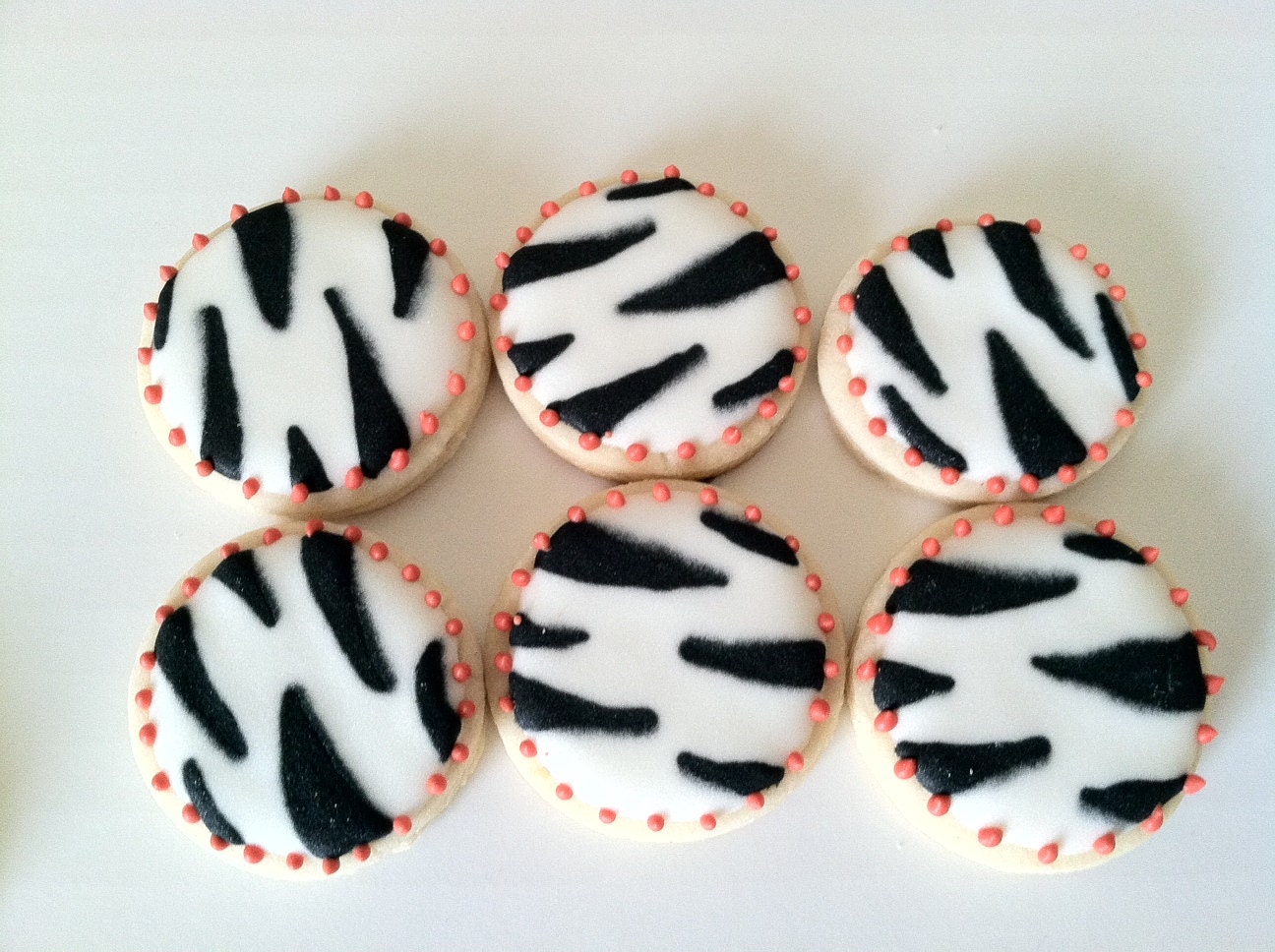 Zebra Stripe Circle Sugar Cookies - 3 dozen