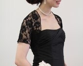 Black Lace Bolero With Short Sleeve 720ROS-BLK