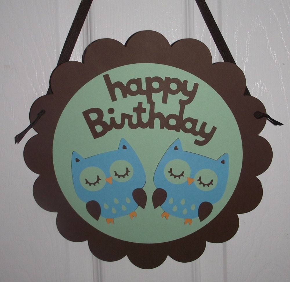 Happy Birthday Deluxe Owl Party Package - You pick colors, twins birthday, 1st birthday, first birthday, happy birthday