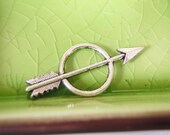 10 silver arrow charms pendants Hunger Games Katniss bow circle fantasy fairytale story book 29mm x 13mm - C1022-10