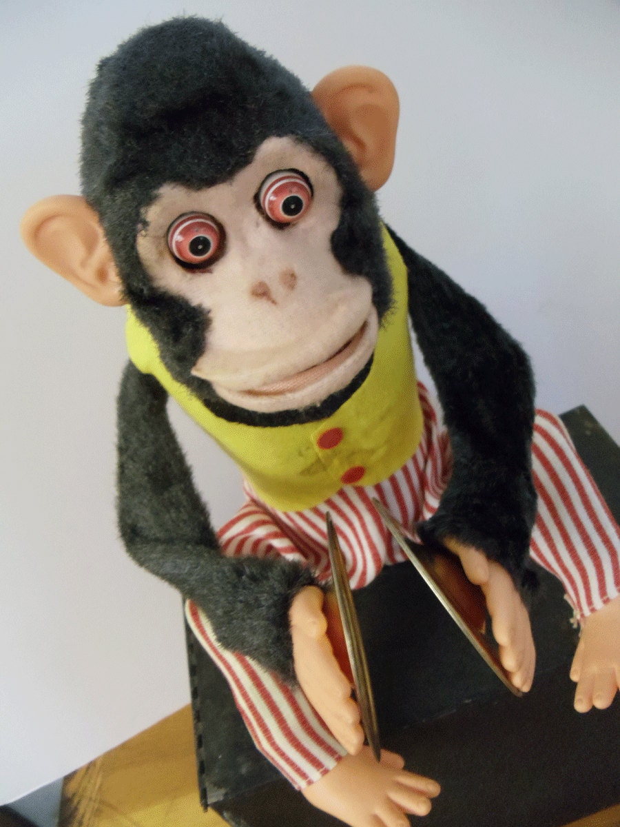 Vintage Monkey with Clapping Cymbals 1960's - WORKS - Battery Operated - TOY STORY 3 monkey