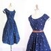 s a l e 1950s Dress / 50s Dotty Dancing Dress / Taffeta