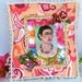 Frida Kahlo Pillow - Colorful Retro Floral Print - Mexican Artist Boho Keepsake Pillow
