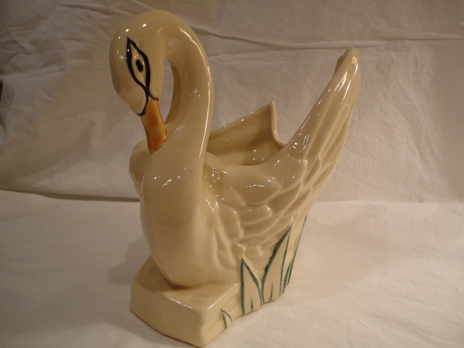 Items similar to Vintage McCoy White Swan Planter, 1950's,Country Home