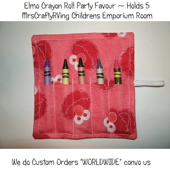 Elmo, Mini Crayon Roll, Party Favor