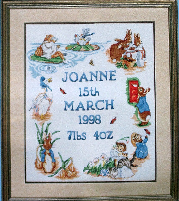 World of Beatrix Potter Birth Sampler Kit - Cross Stitch - Aida