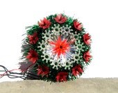 Vintage Christmas Decor, Christmas Lights, Window Wreath, Light Up Decor, Christmas Wreath, Light Up Wreath