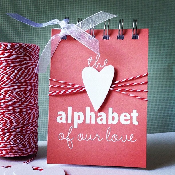 Alphabet of Our Love . Valentine Wedding Engagement Marriage Anniversary Deployment Birthday Card Gift // Mini Album // ABC ABCs Him Her - iloveitall