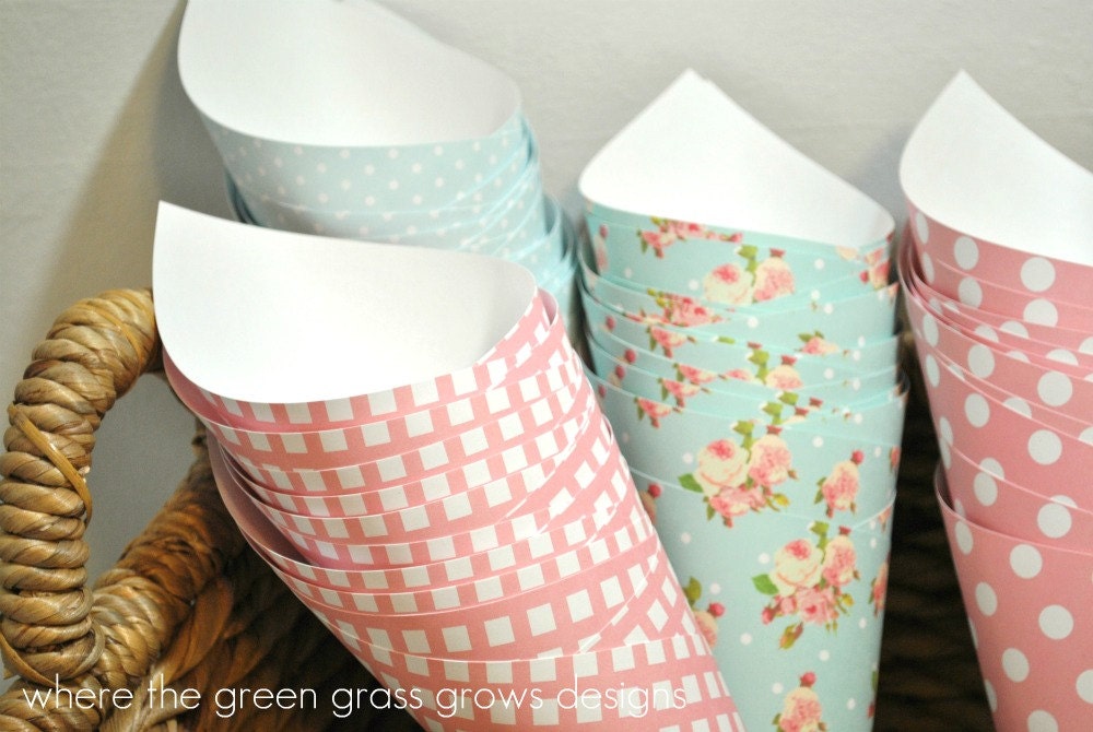 Shabby Chic Popcorn Funnels