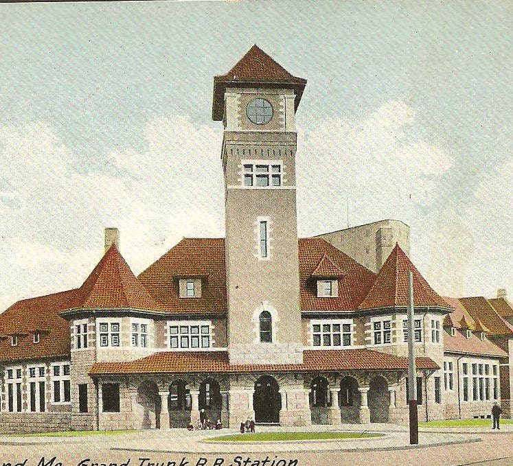 Portland Maine Grand Trunk Railroad Station Vintage Post Card Unused UDB Hugh Leighton