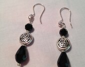 Celtic Earrings Black Bead Other Colors Available
