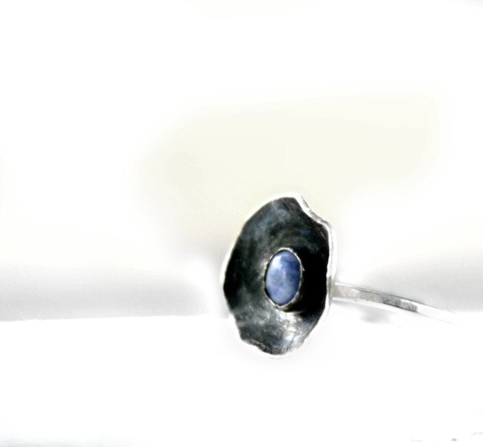 Sterling Silver And Sodalite Ring, Blue Gemstone, Made to Order in Your Size