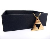 Zelda Triforce GOLD plated Necklace with Gold Filled chain