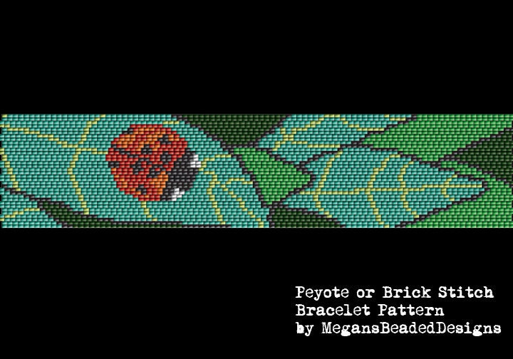Ladybug - 2-Drop Peyote Bracelet Pattern - Digital PDF File