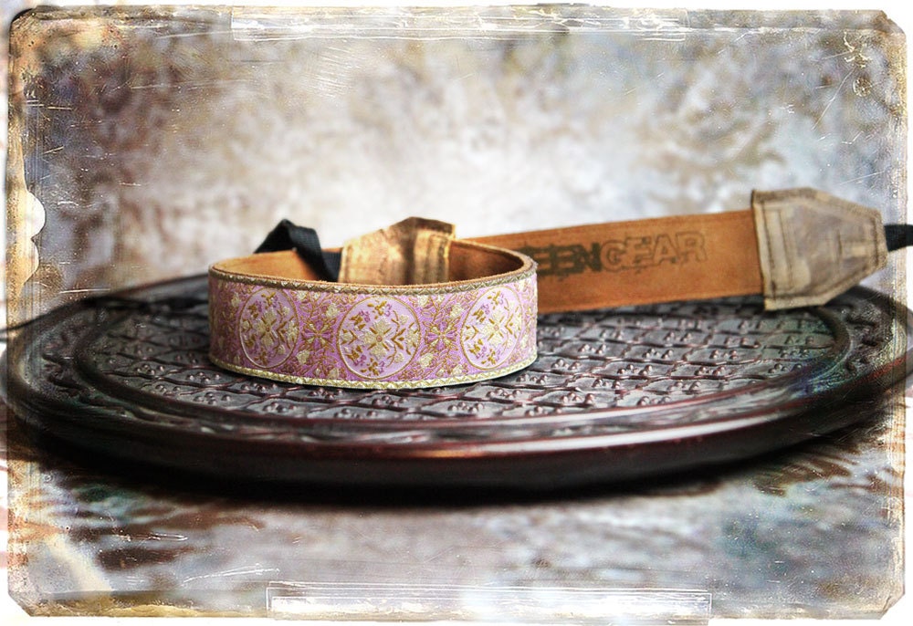 NEW - Pink and Tan Leather and Suede Camera Strap