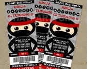 Ninja Birthday Party Ticket Invitations