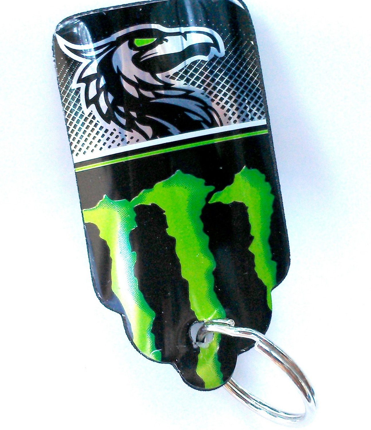 Monster Energy Key Chain Men Guy Gift Recycled Soda Can Clip for Backpack Guy Key Ring Men Keychain Gift for Man - KC15