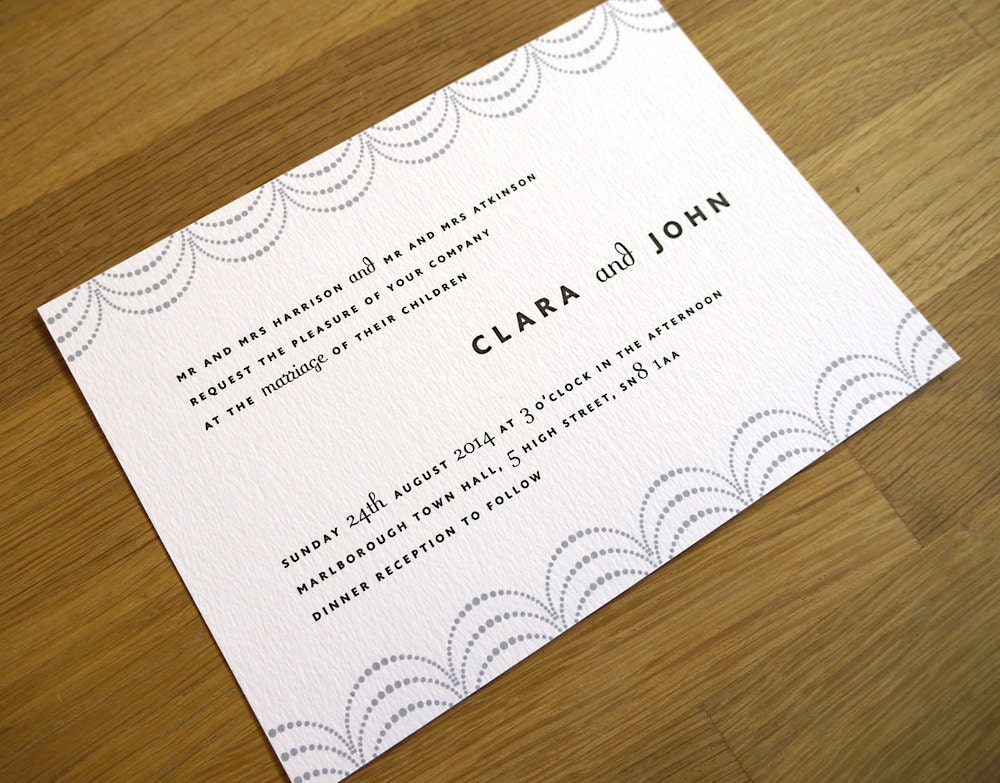 Modern Minimalist Wedding Invitation - 'Coco' Design - One Sample