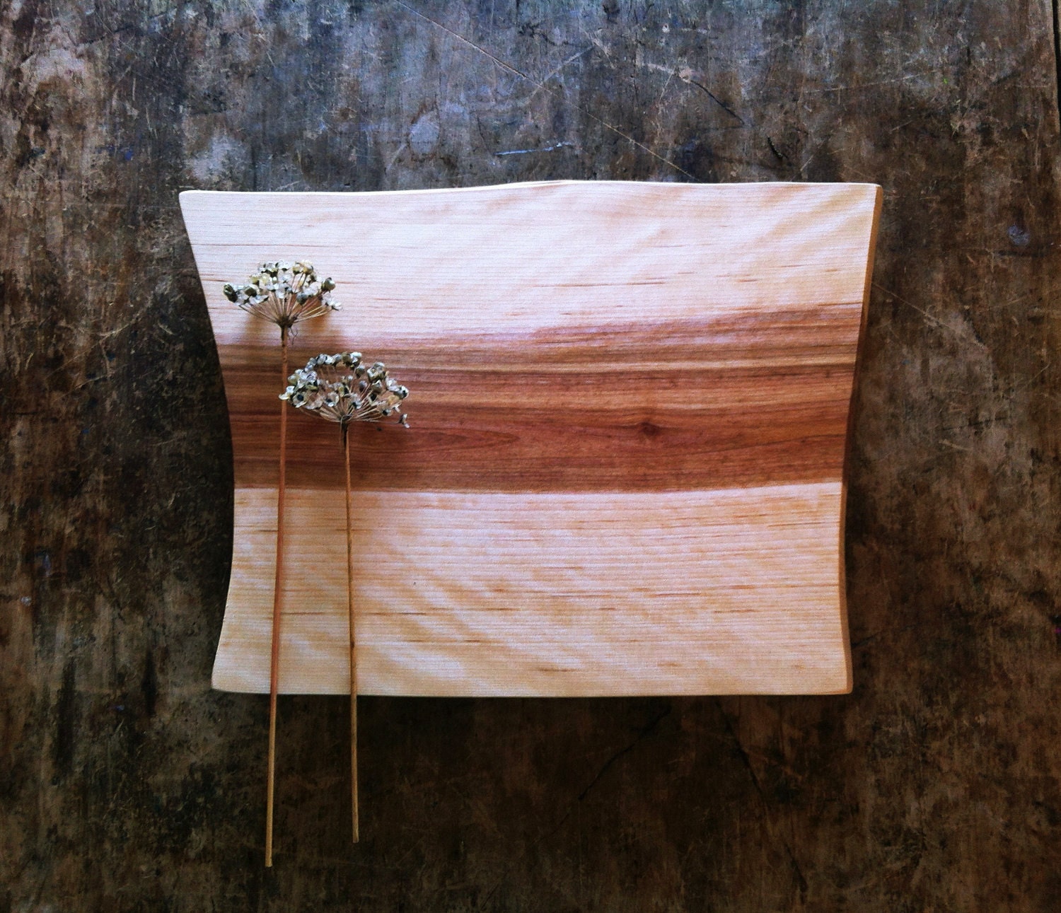 Serving Tray Cheese Board Cutting Board Rustic Birch Footed Platte Eco-Friendly Gift for Men Dudes Him