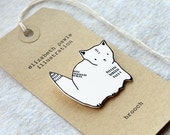 cat brooch - by elizabeth pawle - modern design - hand drawn hand cut - illustration pin badge