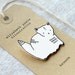 cat brooch - by elizabeth pawle - modern design - hand drawn hand cut - illustration pin badge