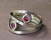 garnet and sterling silver ring
