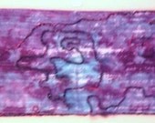 Hand dyed Shawl with Hand-Sewn Fiber Applique : "Twilight Shawl"