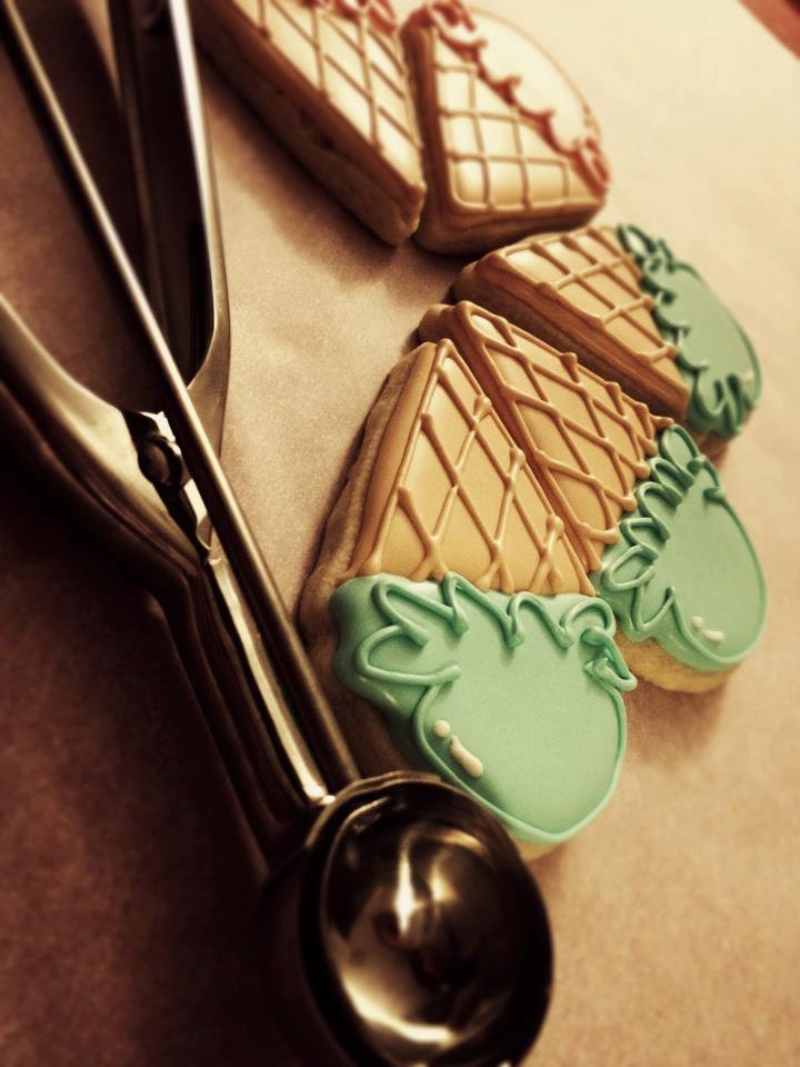 Ice Cream Cone decorated Cookies