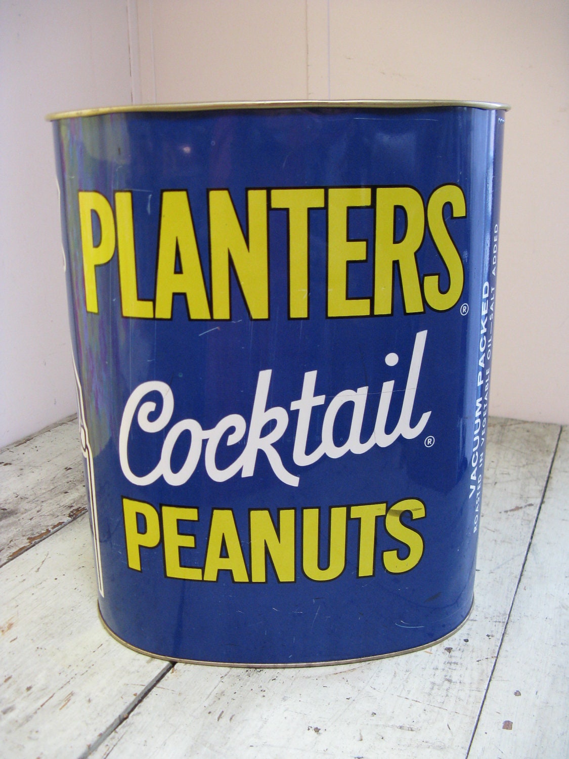 planters cocktail peanuts mr peanut tin trash by rivertownvintage
