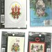 4 Mini Christmas Cross Stitch Kits, Cards, Ornaments, Small Kits Santa Claus, Candles