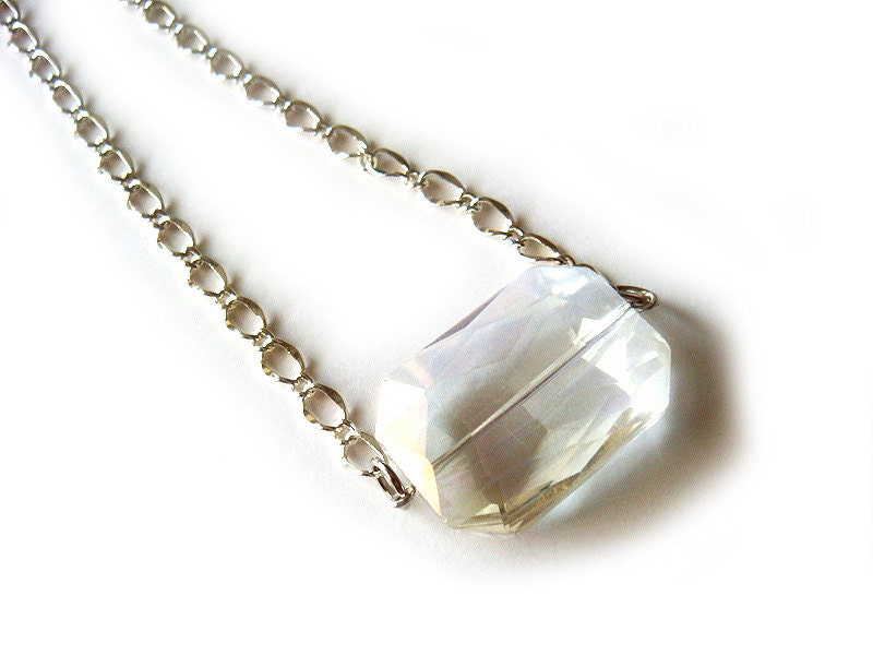 Large Faceted AB Crystal Necklace