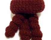 Crochet Toy Amigurumi Jellyfish in Burgundy