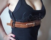 Real Leather Chest Belt - Brown - steampunk - burning man - festivals, Please read Description for size