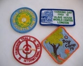 Four Vintage Girl Scout Badges