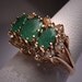 Estate Jewelry Emerald Ring Sapphires Gold Vintage Deco
