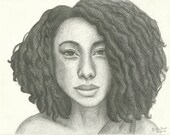 Corinne Bailey Rae Pencil Portrait Print - 8 1/2 x 11